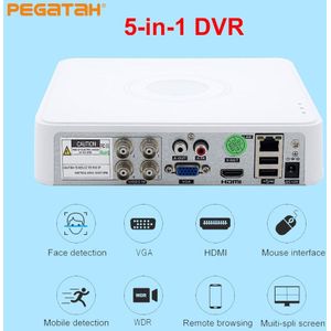 Hd 5MP Dvr 4 Kanaals Cctv Ahd Dvr AHD-N Hybrid Dvr 1080P Dvr 5in1 Video Recorder Voor Ahd tvi Cvi Cvbs Analoge Camera Ip Camera