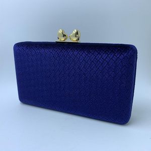 Royal Nightingales Weave Fluwelen Suede Harde Box Clutch Bags Avond Koppelingen en Handtassen voor Vrouwen Groen/Navy/Blauw