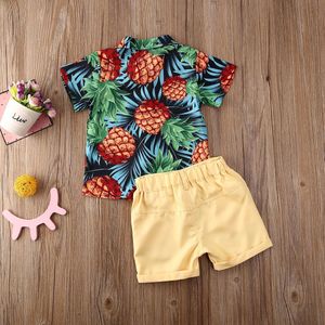 Baby Kids Jongens Kleding Sets Ananas Print Korte Mouwen Tops + Shorts 2 Stuks Beach Outfits