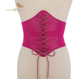 Sishion Gaine Amincissante Femme VD2596 Lace Up Steampunk Brede Taille Zwart Wit Koffie Underbust Corset Riem