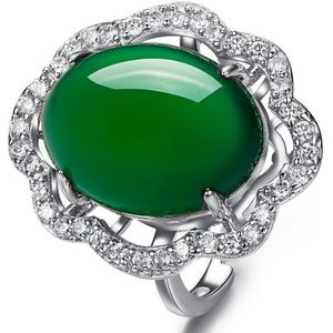 Mode Echte Sterling Zilver 925 Sieraden Emerald Edelsteen Ringen Voor Vrouwen Vrouwelijke Valentijnsdag Accessoires