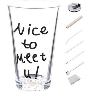 Print Hittebestendig Glas Cup Set Multipurpose Drinken Glazen Maatbeker Met Schaal Lepel Drinken Gebruiksvoorwerpen