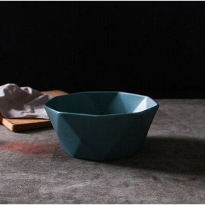 Geometrische Keramische Diner Platen Zeshoekige Schalen En Borden Sets Fruit Kom Thuis Decoratieve Diner Set Blauw Wit Zwart