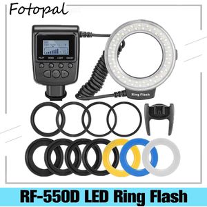 Fotopal RF-550D 48Pcs Macro Led Ring Flash Bundel Met 8 Adapter Ring Voor Canon Nikon Pentax Olympus Panasonic Dslr camera Flash