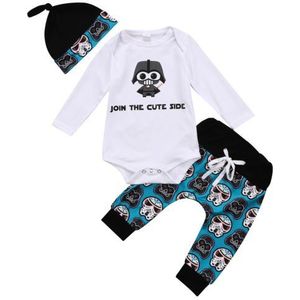 Kerst Peuter Baby Jongen Meisje Tops Romper Broek Hoed 3 Stks Outfits Set Kleding Maat 0-18 M