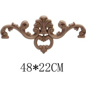 Houtsnijwerk Deur Hout Applique Hout Decal Onlay Decor Retro Lange Bladeren Houten Home Decoratie Meubels Deuren Kast