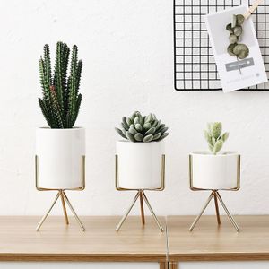 Scandinavische Stijl Keramische Ijzer Kunst Vaas Minimalisme Vazen Home Decoratie Groene Plant Bloempot Koffiehuis Woonkamer