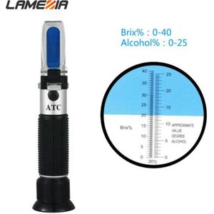 Lamezia Atc Handheld Alcohol Refractometer Suiker Wijn Concentratie Meter Densitometer 0-25% Bier Test Instrument
