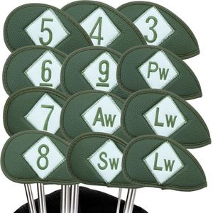 12 Pcs Deluxe Synthetisch Leer Golf Iron Head Covers Club Headcover Waterdicht Voor Alle Ijzers Club Dripshipping