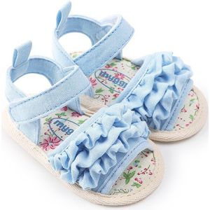 Zoete Mooie Zomer Casual Sandalen Schoenen Ruches Bloemenprint Platte Met Hak Schoenen 3 Stijl Outfit 0-18 M