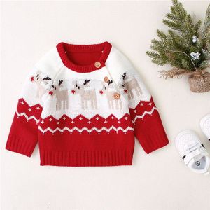 Kerst Kinderen Baby Jongens Meisjes Trui Ronde Hals Lange Mouw Losse Trui Met Elanden Patroon Voor Herfst En Winter warm