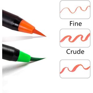 20 Kleur Premium Schilderen Zachte Borstel Pen Set Aquarel Markers Pen Effect Beste Voor Kleurboeken Manga Comic Kalligrafie Pen