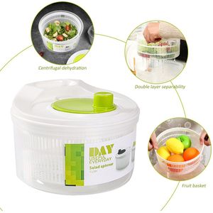 Multifunctionele Fruit Salade Dehydrator Handleiding Groente Dehydrator Salade Spinner Voor Wassen Drogen Bladgroenten Groente Keuken Tool