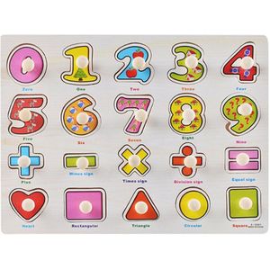 Hout Puzzel Kant Greep Alfabet Brief Puzzel Speelgoed Dier 3 + Jaar Uitdrukking Glad Vormen Mooie kinderen dag