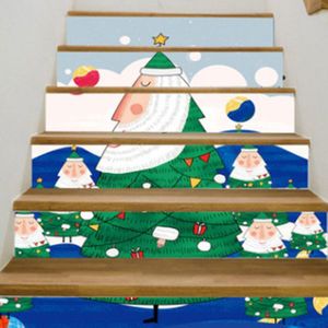 Cartoon Kerstboom 3D Trap Stickers Zelfklevende Diy Trap Waterdichte Pvc Stickers Voor Home Decoratie