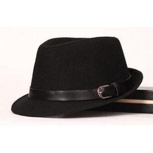 Fs Klassieke Herfst Winter Heren Wollen Hoed Jazz Fedora Met Riem Vrouwen Brede Rand Trilby Zwart Grijs Bruin Vilt Top hoeden Gentleman