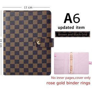 A6 Ontworpen Ringband Pocket Hervulbare Agenda Dagboek Dagboek Notebook Wit, Leuke Lederen Notebooks Planner Cover Zwart