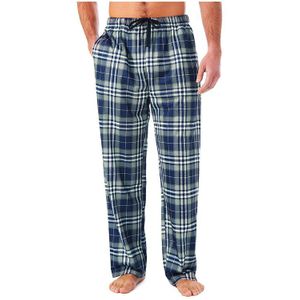 Mannen Thuis Broek Katoen Flanel Herfst Winter Warm Slaap Bodems Mannelijke Plus Size Plaid Print Nachtkleding Pyjamabroek Voor mannen