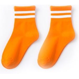 Mode Pure Kleur Klassieke Strepen Casual Neon Vrouwen Sokken Harajuku Fluorescentie Groene Korte Trend Straat Katoenen Sokken