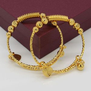 TWEE STUKKEN Baby Armbanden Gouden Kleur Ethiopische Kids Prachtige Armband/Bangle Trendy Afrikaanse Arabische Sieraden