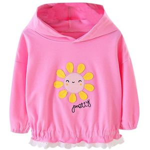 Lente Meisje Mooie Print Lange Mouwen Top Meisjes Mode Patchwork Sweatshirt Trui Gemaakt Van Katoen Soft-Touch ·