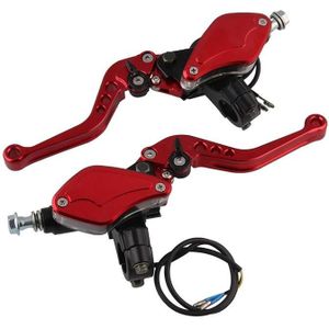 Paar Universele Motorfiets Hydraulische Rem Koppeling Hoofdremcilinder Reservoir Lever (Rood)