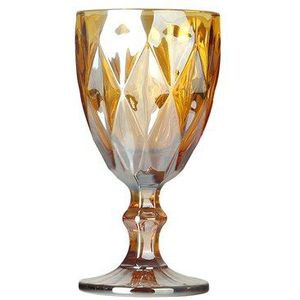 1Pc Europese Stijl Kleurrijke Rode Wijn Glas Beker Relief Glas Creatieve Vintage Sap Glas Wijn Glas
