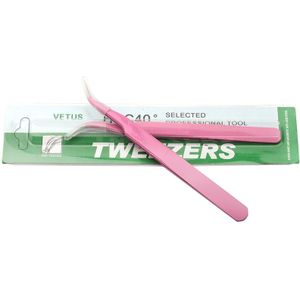 Wimper Pincet Rvs Roze Gebogen Wimper Extension Pincet Volume Lash Pincet Makeup Tools