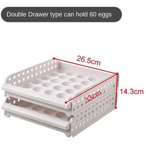 Huishoudelijke 60 Rooster Eierdoos Koelkast Keuken Double Layer Opbergdoos Ei Houder Care-Lade-Type Opbergdoos