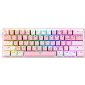 Redragon Fizz K617 Rgb Usb Mini Mechanische Gaming Toetsenbord Rood Schakelaar 61 Toetsen Bedrade Afneembare Kabel, Draagbare Voor Reizen