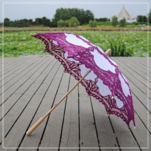 Battenburg Kanten Parasol En Fan Set Bruiloft Paraplu Fan Set Lace Fan En Wedding Umbrella Kanten Parasol