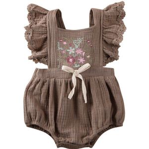 0-18M Pasgeboren Kid Baby Meisje Kleding Ruffle Korte Mouw Bloemen Romper Elegante Leuke Mooie Zoete Sunsuit Body top Zomer Outfit