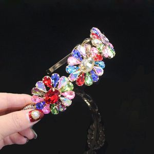 Ainameisi Mode Hoofdband Bridal Tiara Multicolor Crystal Wedding Haar Accessoires Bloemen Strass Barokke Haar Ornamenten