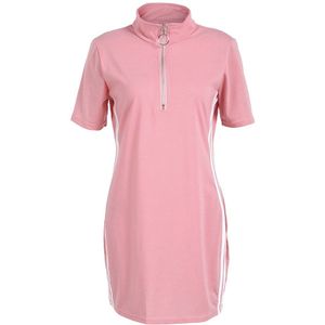 Tennis Jurk Zomer Vrouwen Leisure Sleeveness U-vorm Side Gestreepte Rits Sportkleding Tennis Jurk Outfits