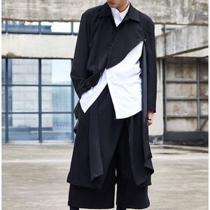 Mannen Japan Streetwear Hip Hop Punk Gothic Zwarte Harembroek Mannelijke Mode Multi Lagen Losse Wijde Pijpen Rok Broek Kimono