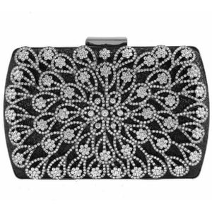 Diamant Holle Avondtassen Pauw Bloemen Bruiloft Diner Clutch Portefeuilles Met Ketting Party Purse MN1520