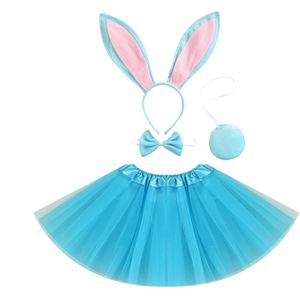 Peuter Baby Meisje Fotografie Kleding, pasen Bunny Hair Band + Strikje + Staart + Multi-layer Tule Rok 0-3T