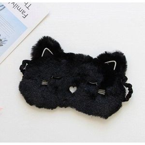 3D Zwart Wit Kat Cartoon Oogmasker Slapen Eyemask Snurken Eyeshade Kitten Oogmasker Home Reizen Goggles Shading Slaap Dutje