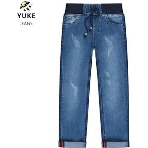 YUKE Jongen, jeans Mode Elastische Band Slim Fit Casual Jeans mannen Stretch Rechte Jeans kinderen Jeans 5-10 Leeftijd m13792