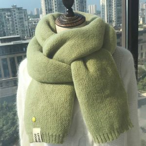 Hirsionsan Gebreide Sjaal Vrouwen Winter Zachte Warme Student Meisjes Mode Sjaals Effen Kawaii Kasjmier Als Pashmina Sjaals