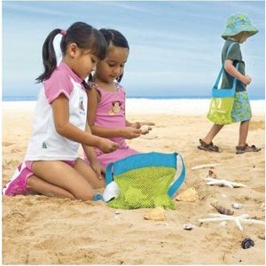 2 Stuks/partij-24X25 Cm Kinderen Speelgoed Shell Verzamelen Grid Strandtas-Mesh Rugzak Blijf Weg Van de Zand Speelgoed Opbergtas