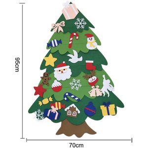 95X70Cm Diy Vilt Kerstboom Ornamenten Xmas Muur Deur Home Decoratie Kinderen Speelgoed Voor Gelukkig Nieuw jaar