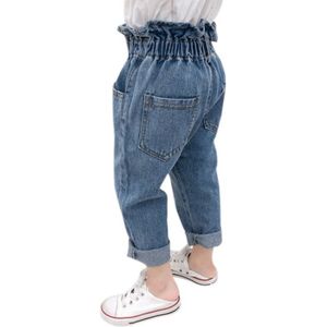 Peuter Kids Meisjes Casual Elastische Taille Jeans Denim Broek Blauw Mode Zomer Herfst Bodems Broek voor Kinderen Meisjes