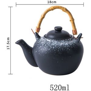 Chanshova 520 Ml Chinese Stijl Creatieve Retro Handgemaakte Bamboe Handvat Kleur Glazuur Keramische Theepot Porselein Thee Pot Voor Thuis H242