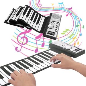 Draagbare Flexibele Digitale Keyboard Piano 61 Toetsen 128 Tones Ritmes Elektronische Roll Up Piano Speelgoed Opvouwbare Elektronische Orgel