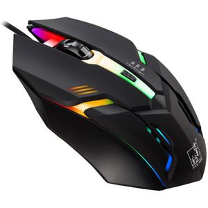 E-Sport Lichtgevende Bedrade Muis 6 Button 1600Dpi Usb Bedrade Optische Muizen Voor Desktop Computer Pc Laptop Rgb licht Mute Gaming Muis