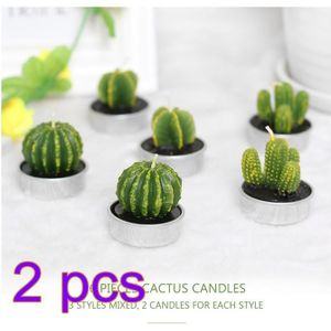 Cactus Theelichtje Kaars Handgemaakte Lange Brandende Delicate Vetplanten Thee Licht Kaars Houder Party Wedding Spa Home Decoratie