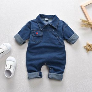 Pasgeboren Kids Baby Jongen Meisje Denim Romper Bodysuit Jumpsuit Kleding Outfits Jasje Denim Dragen Volledige Mouw Kinderen Set 6 m-4 T