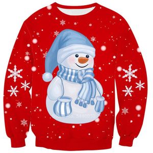 Kerst Familie Pyjama Funny Trui Voor Mannen Vrouwen Paar Bijpassende Kleding 3D Gedrukt Sneeuwpop Sweater Jumper