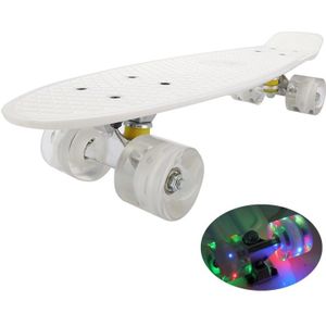 Skateboard Knipperlicht Mini Cruiser Skateboard Plastic Longboard Banana Fishboard Straat Outdoor Sport Voor Meisje Jongen 22Inch
